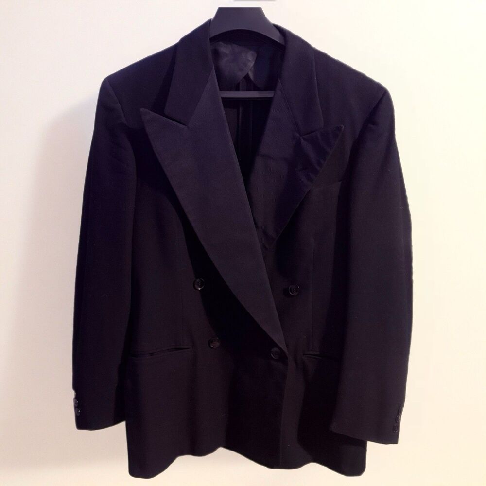 Vintage Rich's Store For Men Atlanta Double Breasted Wool Blazer Tuxedo Jacket